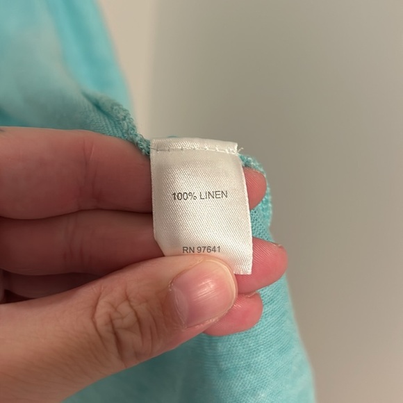 J Jill Love Linen 100% Linen Light Blue Cardigan Size XL - Picture 4 of 4